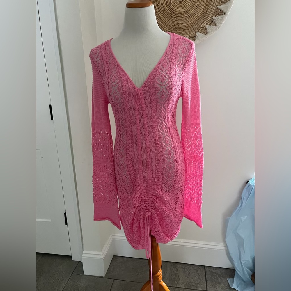 SNDYS Pink Knit Sweater Dress